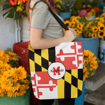 Bandeira de Maryland Monogramed Tote Bag