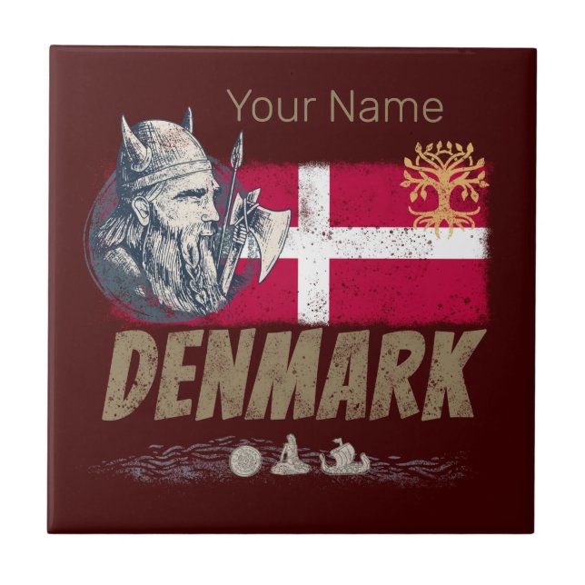 Bandeira de navegação na Dinamarca e souvenir de n (Frente)