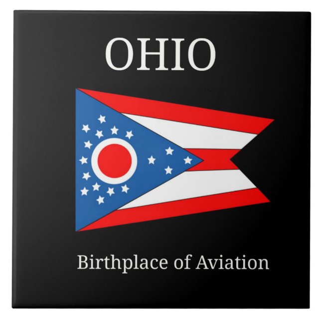 Bandeira de Ohio, rotulada (Frente)