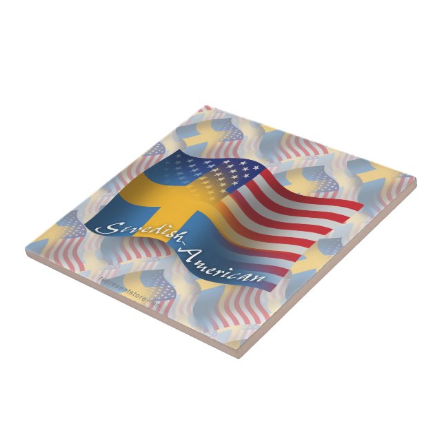Bandeira de ondulação Sueco-Americana (Lateral)