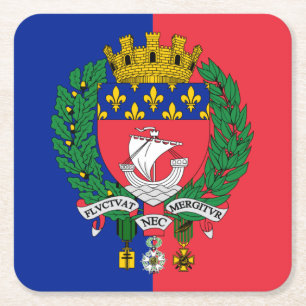 Bandeira de Paris, França - Porta-copos de papel q