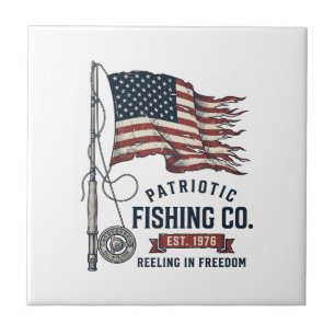Bandeira de Pesca Patriótica Vintage Design Vetori