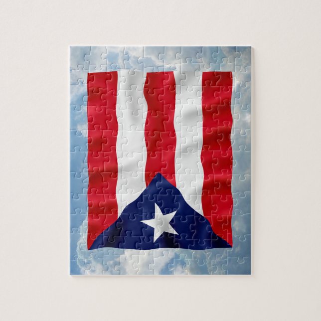 Bandeira de Puerto Rico - quebra-cabeça (Vertical)