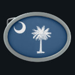 Bandeira de South Carolina<br><div class="desc">Fivela de cinto do Oval da bandeira de South Carolina</div>