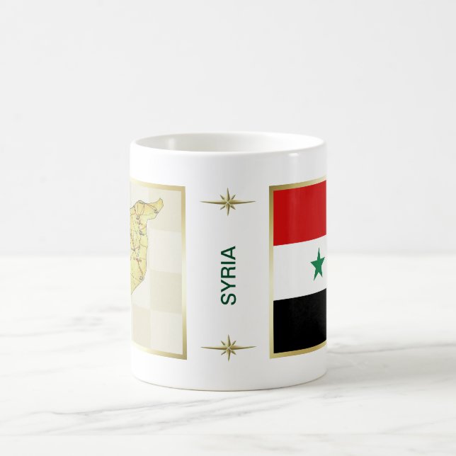 Bandeira de Syria + Caneca do mapa (Centro)
