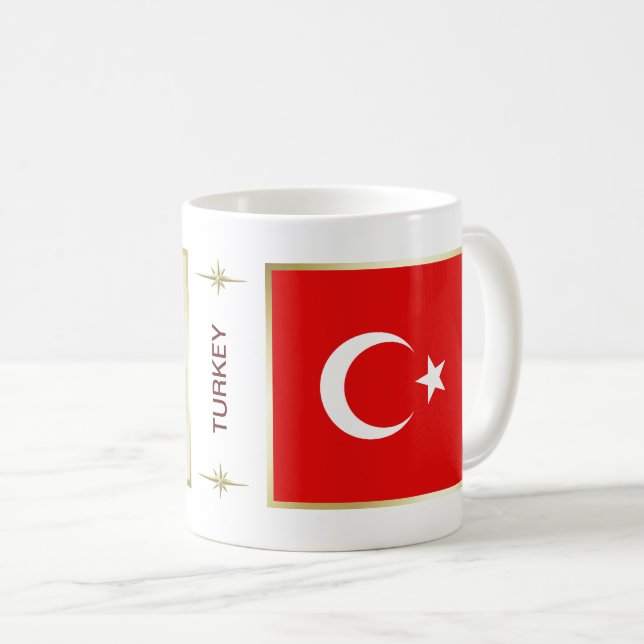 Bandeira de Turquia + Caneca do mapa (Frente Esquerda)