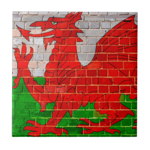 Bandeira de Wales em uma parede de tijolo