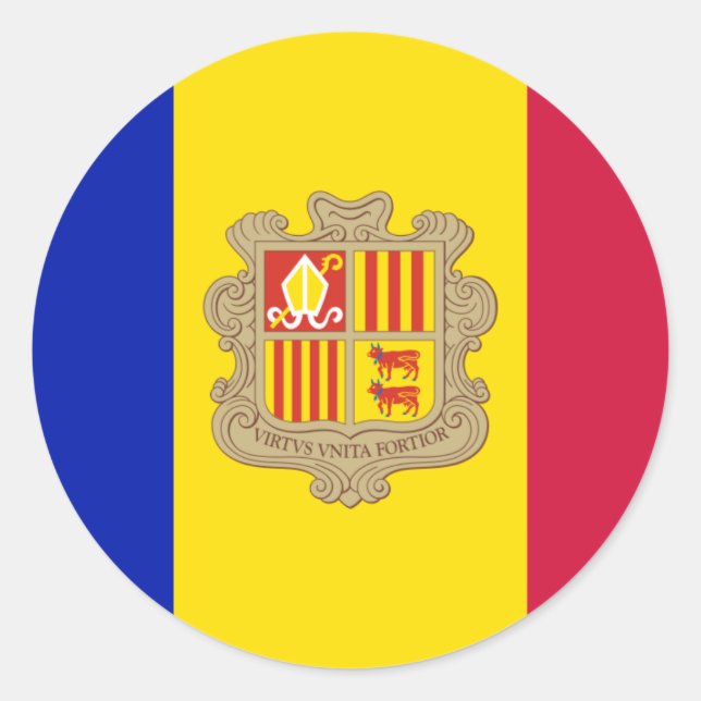Bandeira do Adesivo de Andorra (Frente)