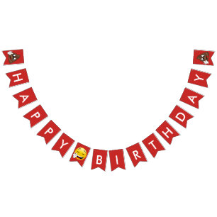 Bandeira do aniversário de Emoji do tombadilho do