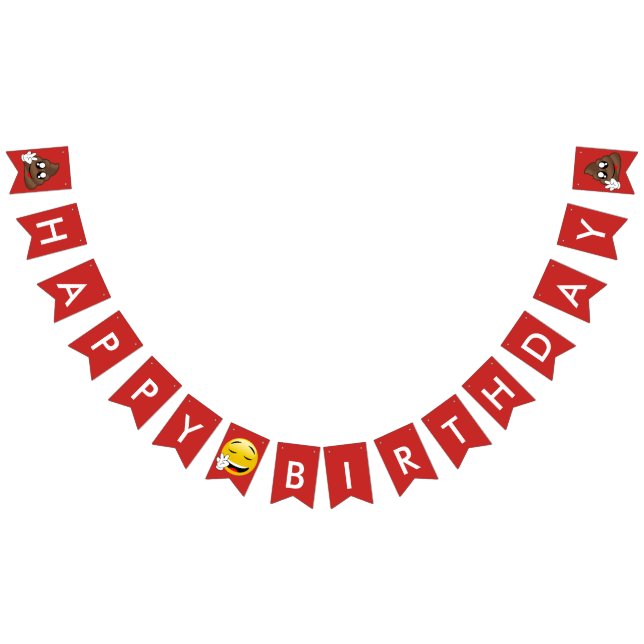 Bandeira do aniversário de Emoji do tombadilho do (Todos)