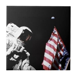 Bandeira do Astronauta da NASA Apollo 17 Foto da T