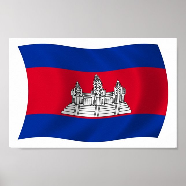 Bandeira do Camboja Poster Impressão (Frente)