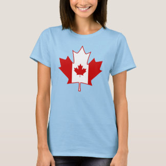 Bandeira do Canadá em Folha de Maple - Camisa bran