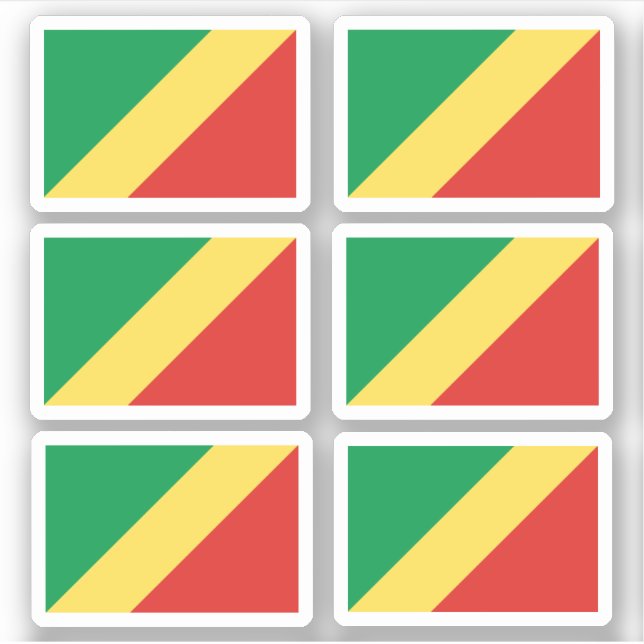 Bandeira do Congo - um adesivo de coleção (Frente)