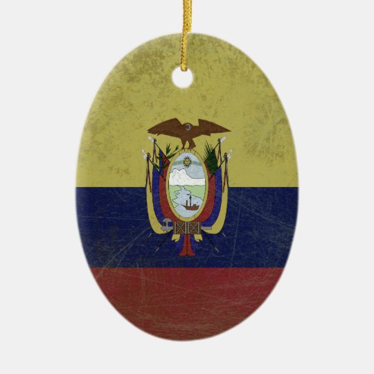 Bandeira do equador ornamento de cerâmica