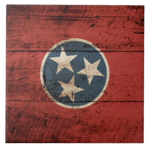Bandeira do estado de Tennessee na grão de madeir
