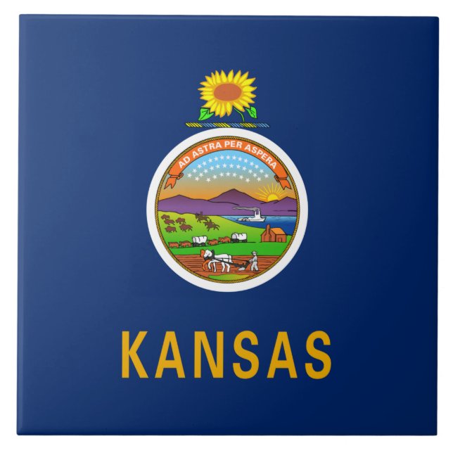 Bandeira do Estado do Kansas (Frente)