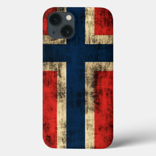 Bandeira do Grunge do vintage de Noruega