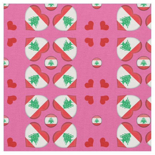 Bandeira do Líbano e Tecido de moda Hearts do Líba (Detalhe)