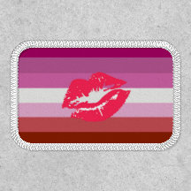 Bandeira do Orgulho Lésbico Lipstick e Lábios