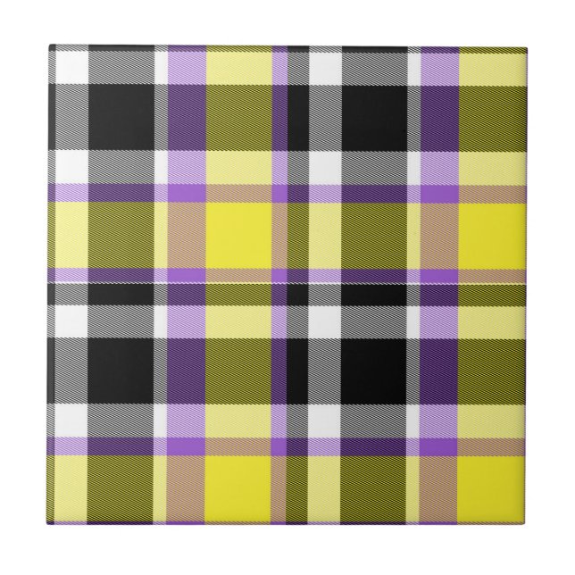 Bandeira do Orgulho Xadrez Não Binário Boho Ecléti (Frente)