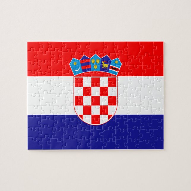 Bandeira do quebra-cabeça da foto de Croatia (Horizontal)