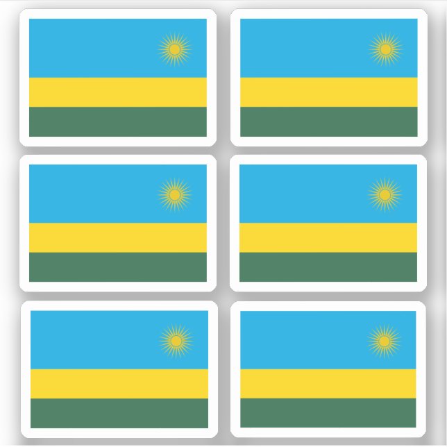 Bandeira do Ruanda - um adesivo de coleção (Frente)