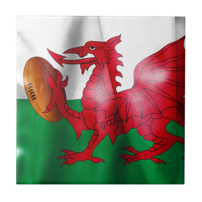 Bandeira do Welsh Dragon Rugby (Frente)