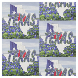 Bandeira dos Bluebonnets de Texas e tecido 4,5" da