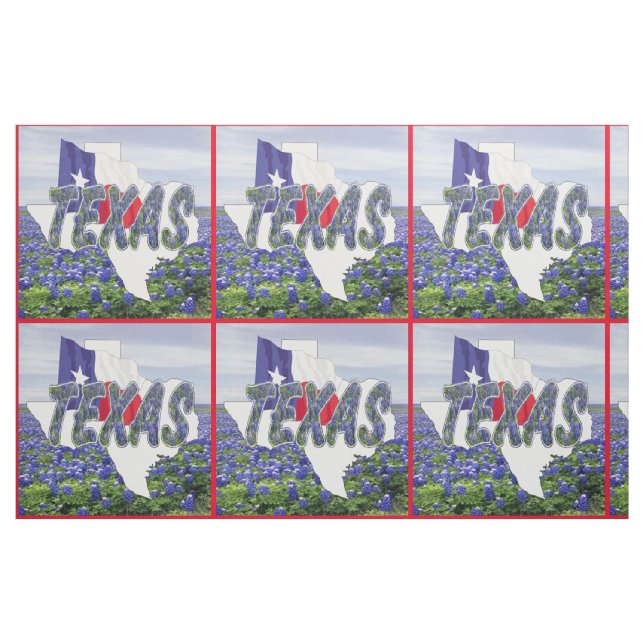 Bandeira dos Bluebonnets de Texas e tecido da (Fat Quarter)
