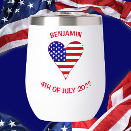 Bandeira dos EUA Coração Funky Personalizado