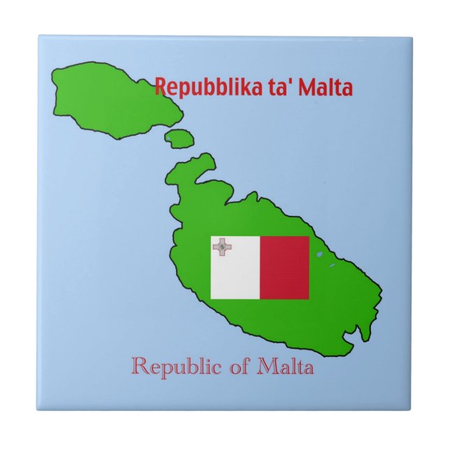 Bandeira e mapa de Malta (Frente)