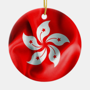 Bandeira Enfeites de natal Duplo Lado de Hong Kong
