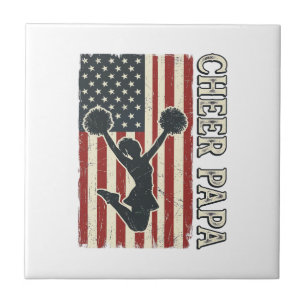 Bandeira EUA Papa Cheer Design Vintage Cheer_1