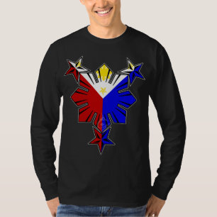 Bandeira filipina Sun e camisa longa da Capa das