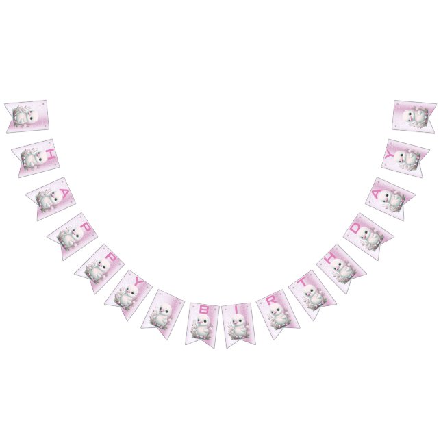 Bandeira Floral Cor-de-Rosa Branca (Todos)