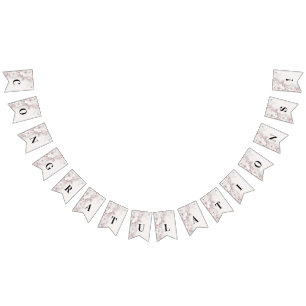 Bandeira Floral Cor-de-Rosa-Cinza-Ivory