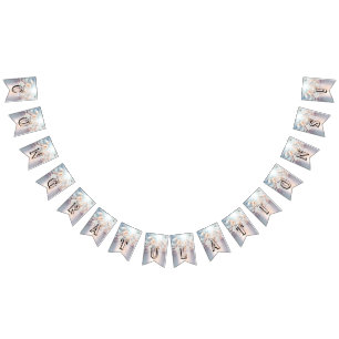 Bandeira Floral de Pêssego Branco