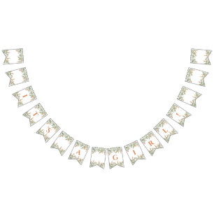 Bandeira floral de pêssego doce