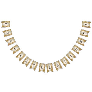 Bandeira Floral do Ornamentado Dourado