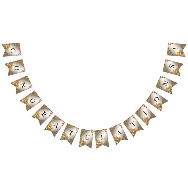 Bandeira Floral do Ornamentado Dourado Moderno (Todos)