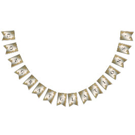 Bandeira Floral Dourada Elegante