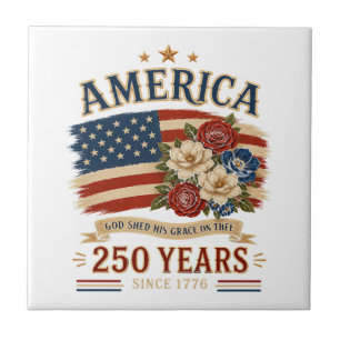 Bandeira Floral Patriótica América 250 Anos Desde