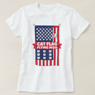 Bandeira Gato Voando Alto - Camisa Gato Patriótica