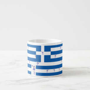 Bandeira grega do café da caneca com Evzone