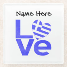 Bandeira Grega Personalizada Coração Azul AMOR