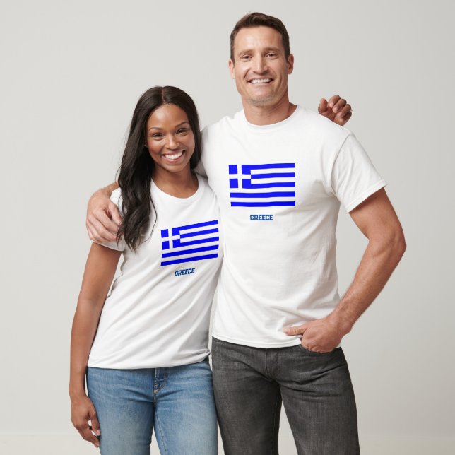 Bandeira Grego Azul e Branco- Camisa T (Unissex)