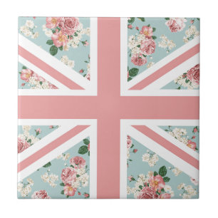 Bandeira inglesa de Union Jack dos rosas
