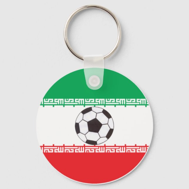 Bandeira iraniana com chaveiro de bola de futebol (Frente)