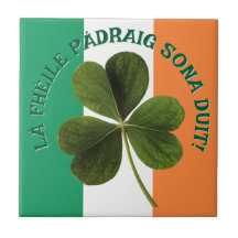 Bandeira Irlandesa Trevo Lá Fhéile Pádraig Sona